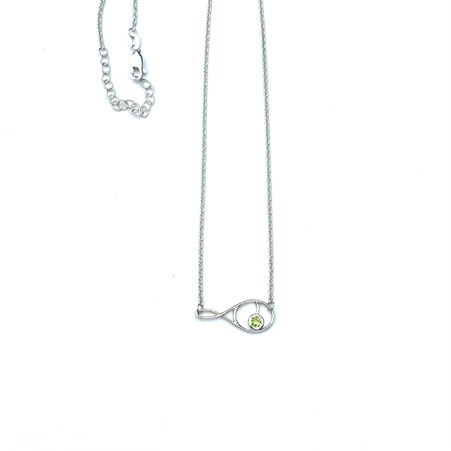 Peridot Sterling Silver Deuce Tennis Necklace by Hannah Daye & Co original design