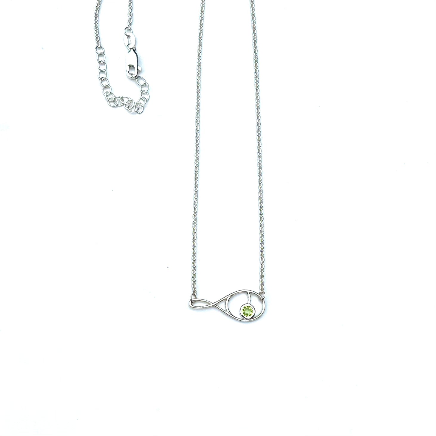Peridot Sterling Silver Deuce Tennis Necklace by Hannah Daye & Co original design