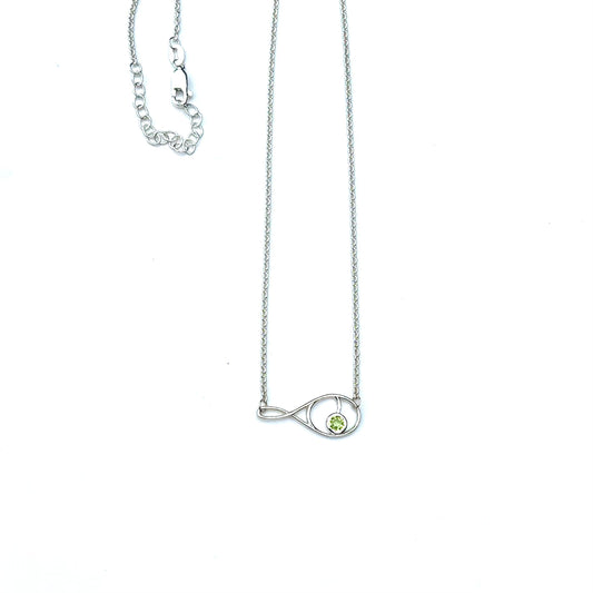 Peridot Sterling Silver Deuce Tennis Necklace by Hannah Daye & Co original design