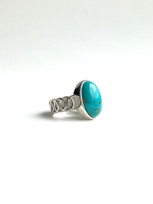 Oslo Ring side view Turquoise by Hannah Daye fine jewelry