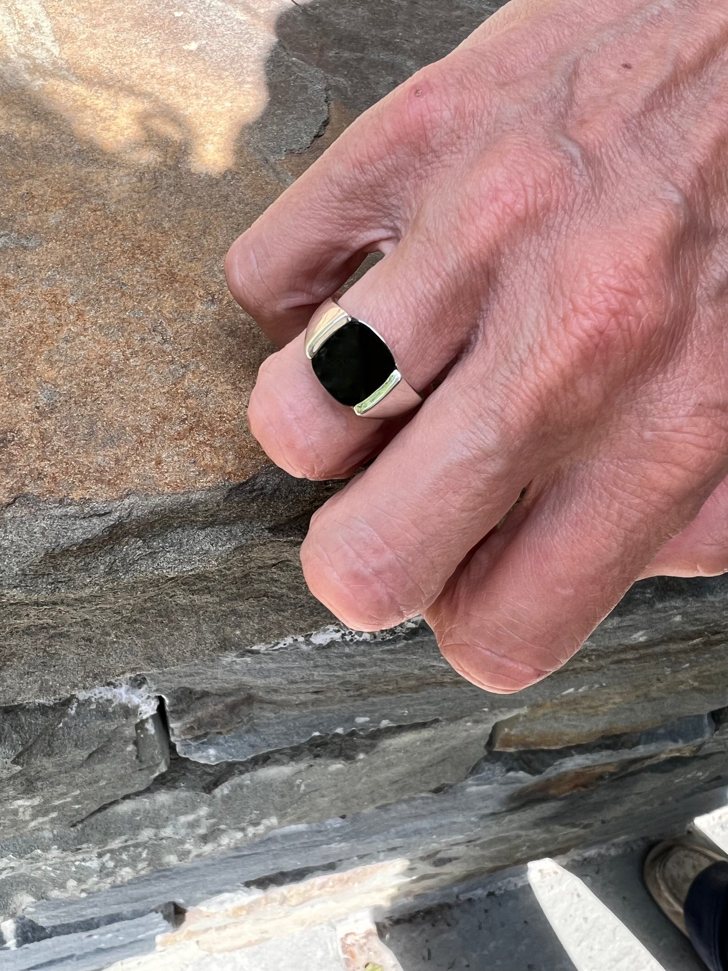 Wearing Milan Piccolo Ring Black Onyx by Hannah Daye