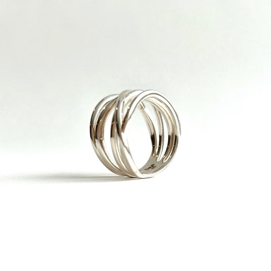 Saturn Ring Sterling Silver side view by Hannah Daye & o