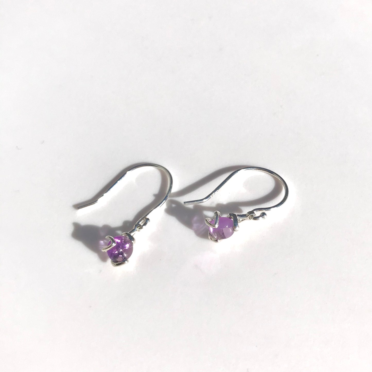 Amethyst Fiore Drops Sterling Silver Earrings by Hannah Daye February Birthstone