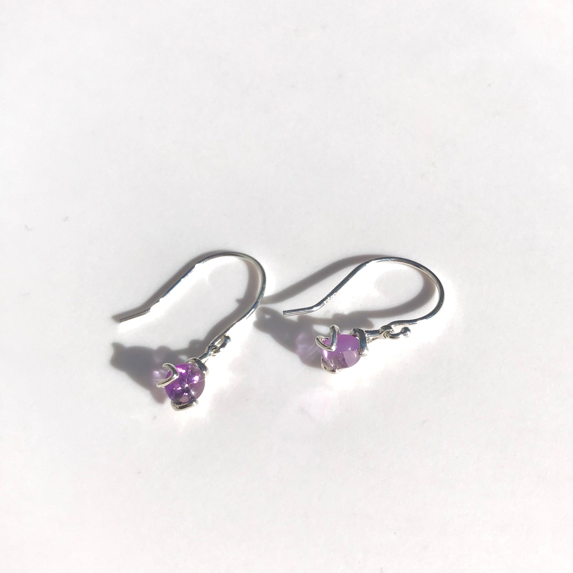 Amethyst Fiore Drops Sterling Silver Earrings by Hannah Daye February Birthstone