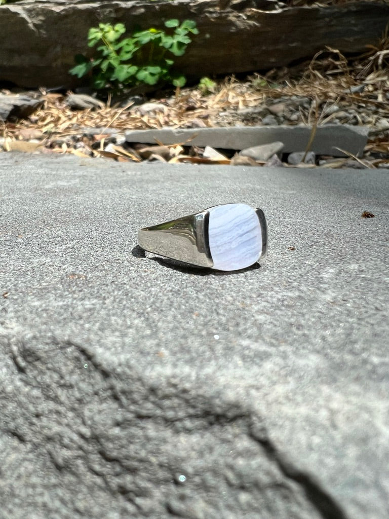 Lavender Agate Milan Piccolo Ring by Hannah Daye
