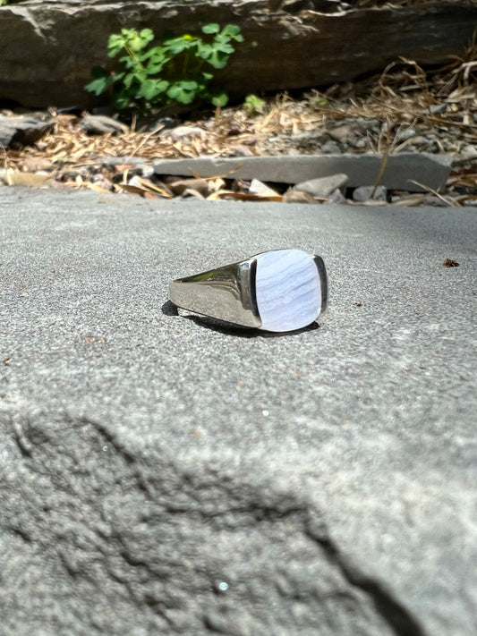 Lavender Agate Milan Piccolo Ring by Hannah Daye