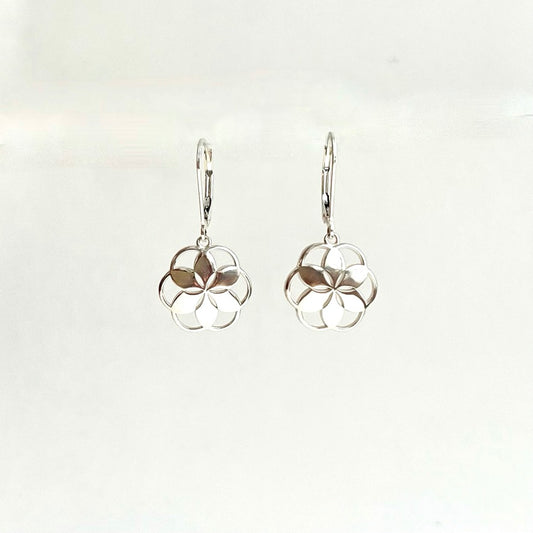 Rosette Piccolo Sterling Silver Dangle Earrings by Hannah Daye original design