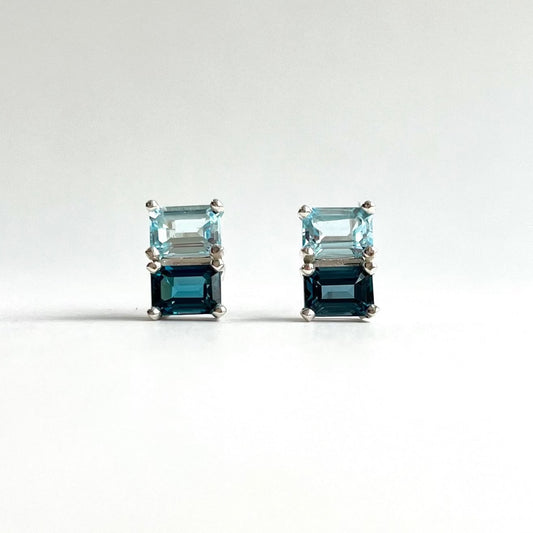 Lexington Earrings Sky Blue Topaz and London Blue Topaz by Hannah Daye
