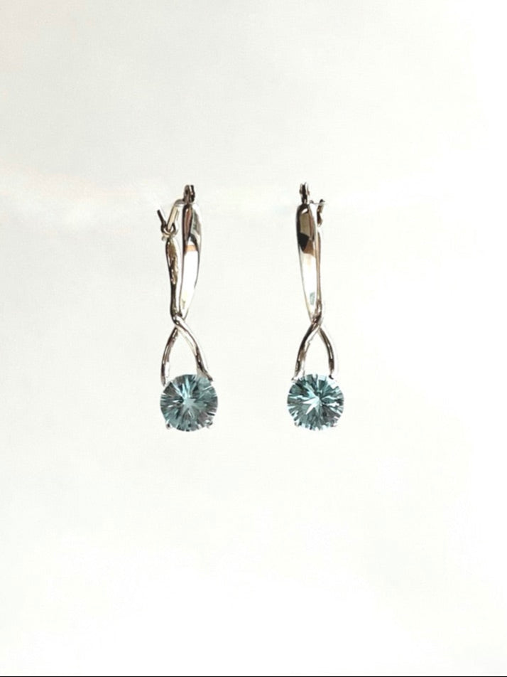 Brillante Earrings Sky Blue Topaz Sterling Silver original design hand-crafted Hannah Daye & Co