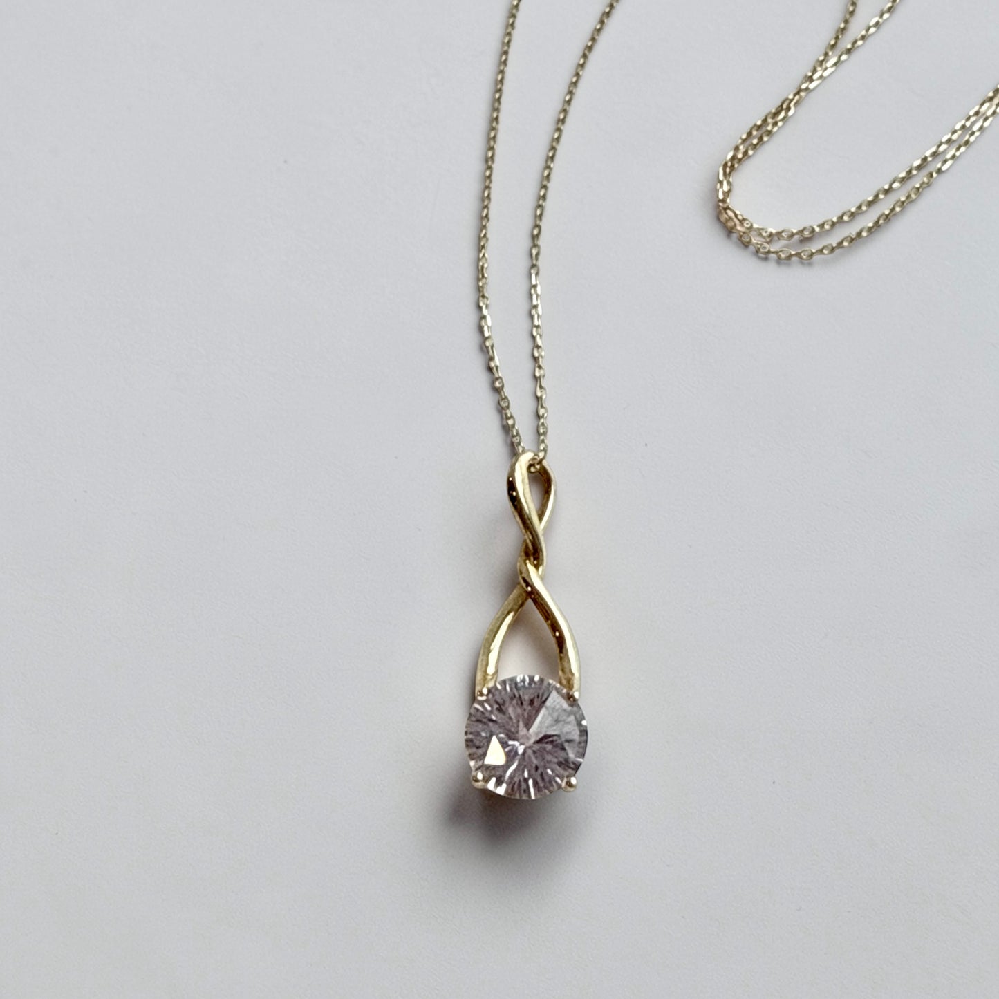14k yellow gold setting for Rose of France Amethyst Brillante Pendant by Hannah Daye