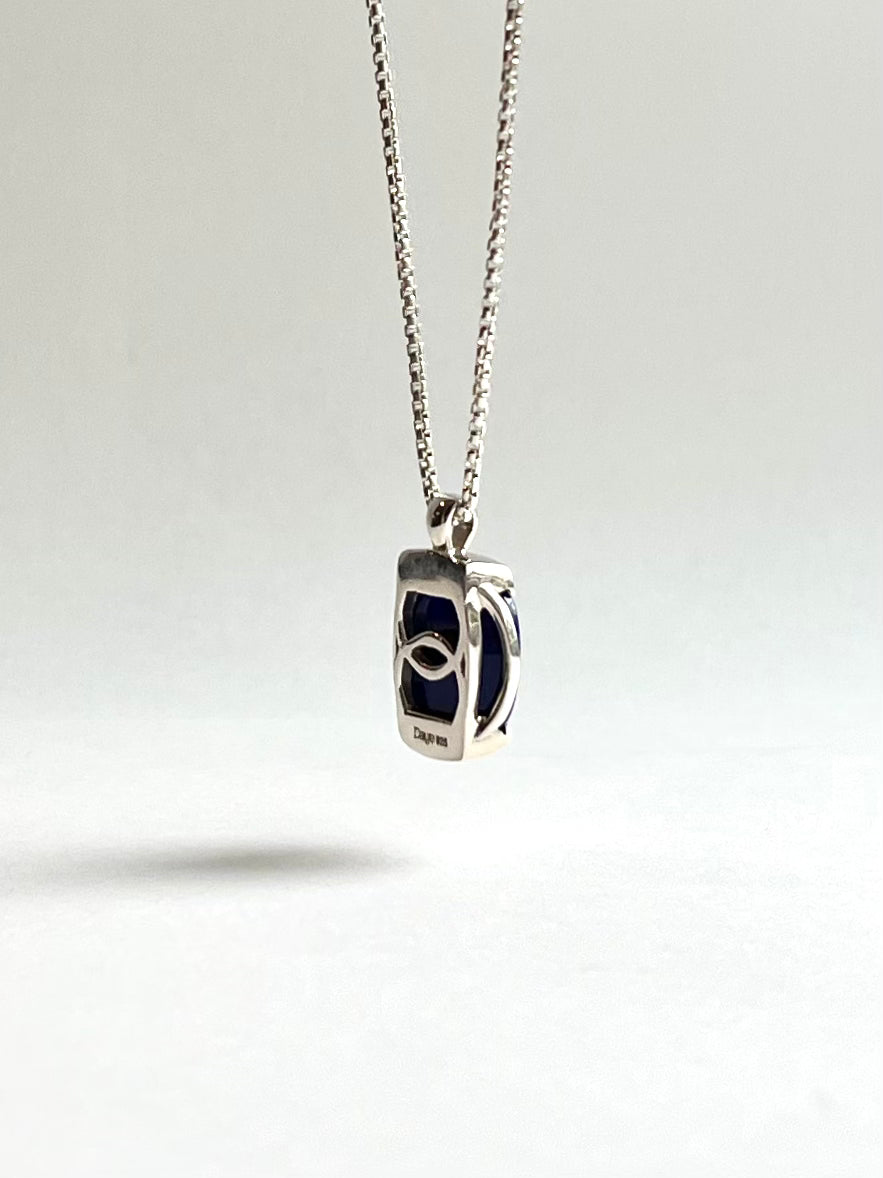 reversse side of Miln lapis pendant Hannah Daye fine jewelry