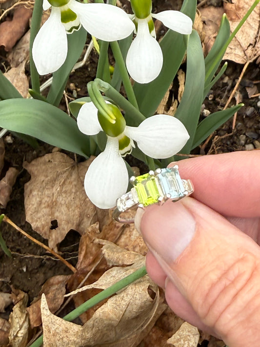 Lexington Ring - Peridot & Aquamarine