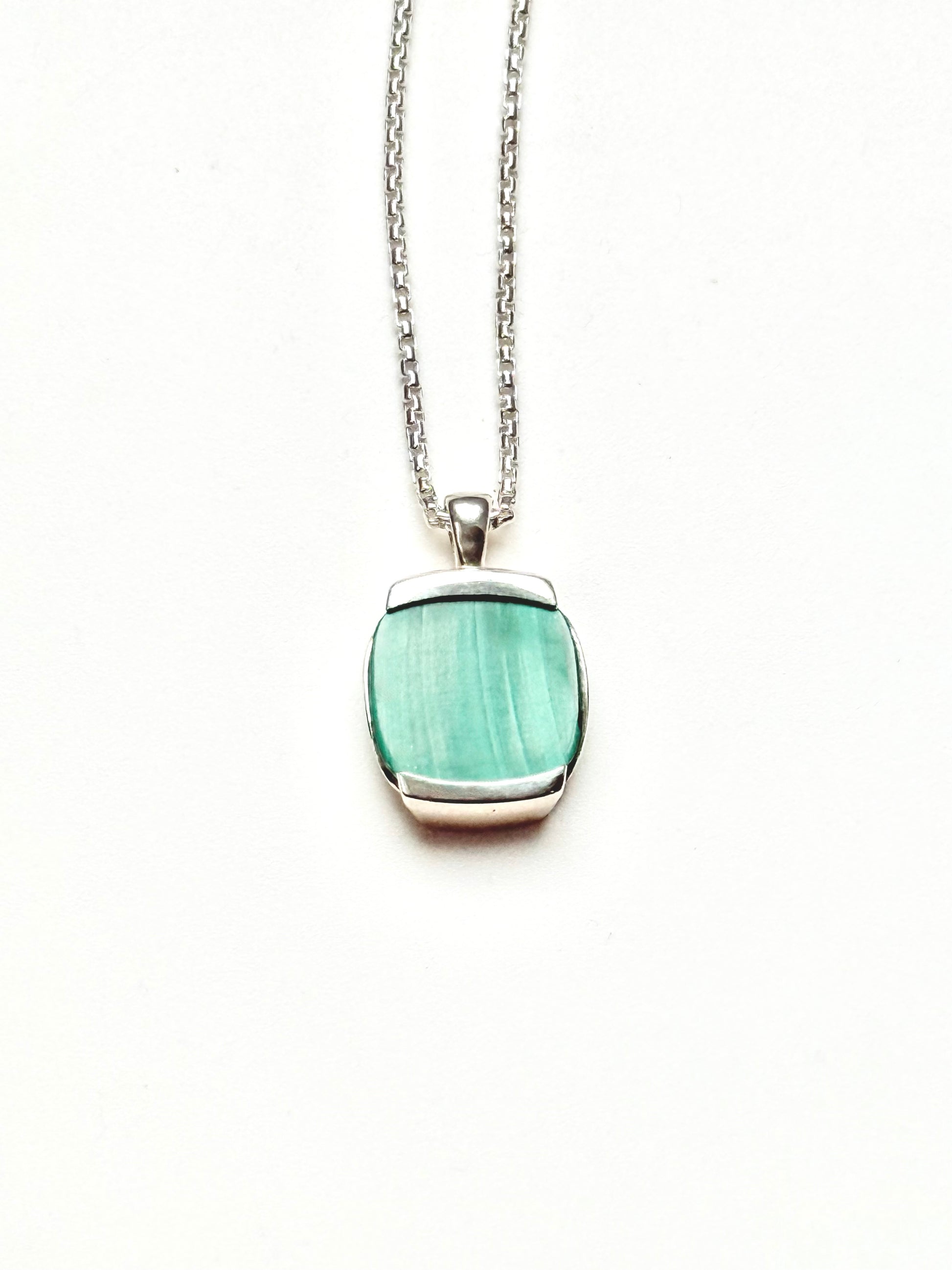 Malachite Sterling Silver Milan Pendant by Hannah Daye fine jewelry original design