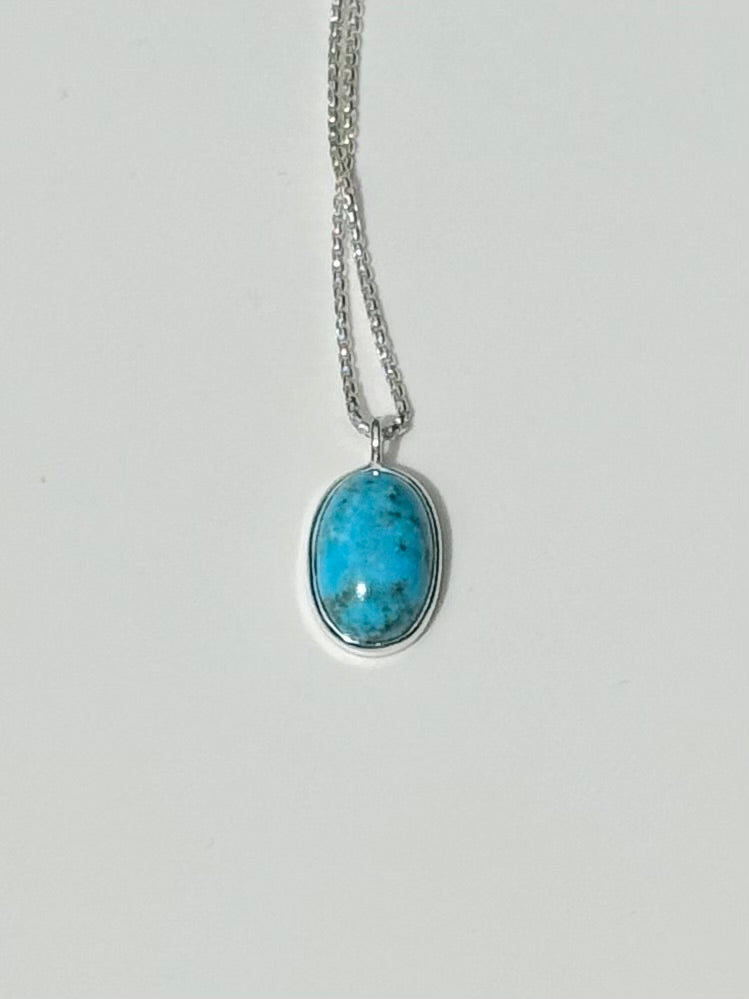 Oslo Pendant in Turquoise Sterling Silver by Hannah Daye jewelry