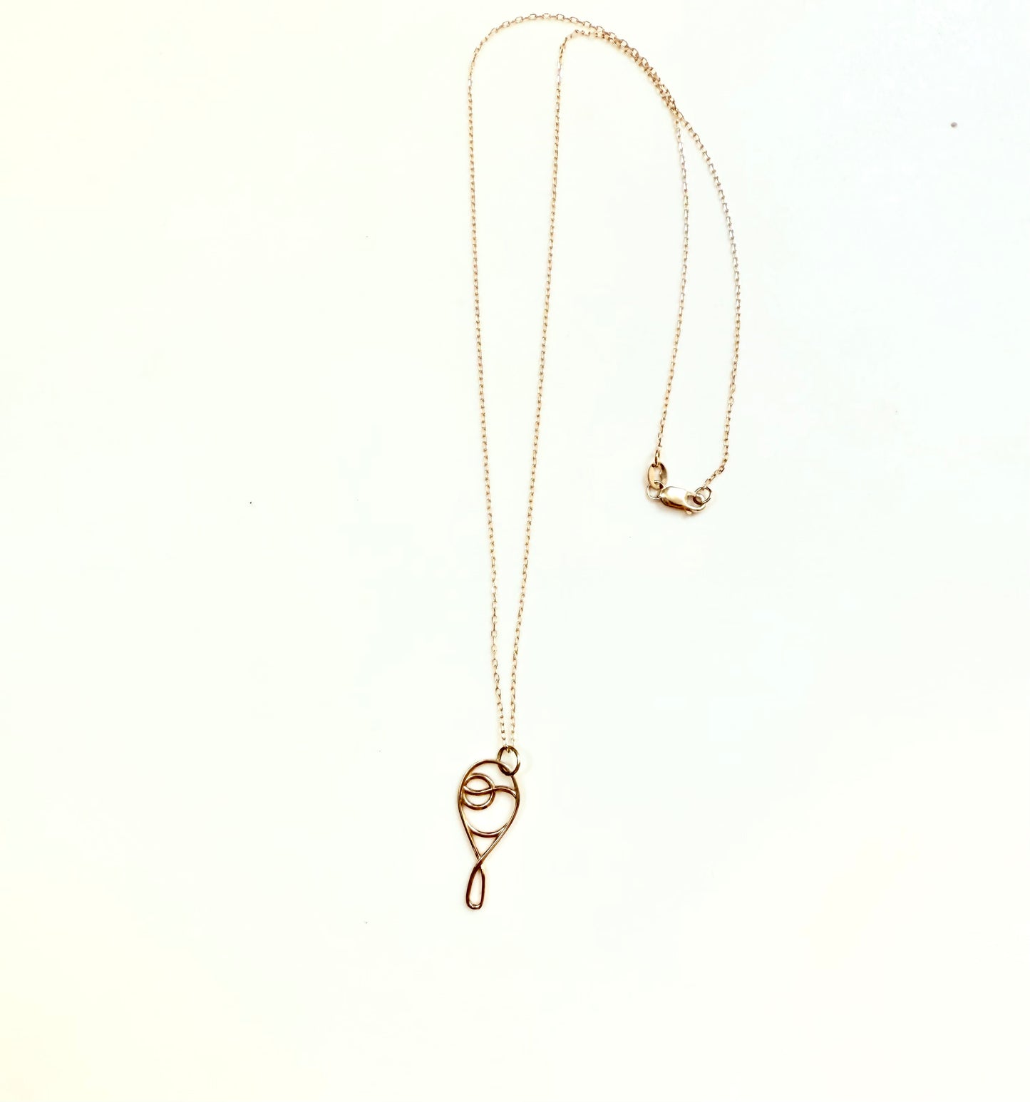 Deuce Tennis Charm pendant 18" 14k gold Hannah Daye fine jewelry original design