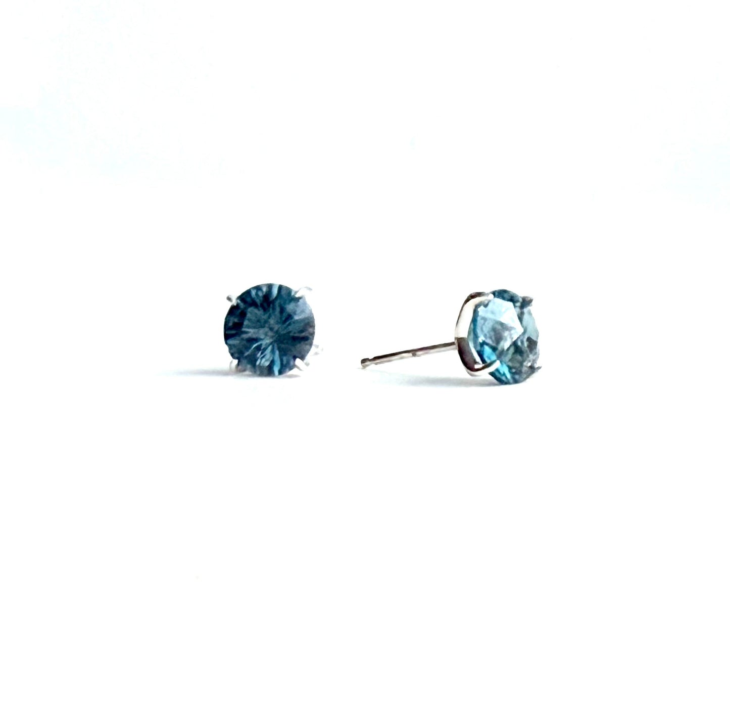 Brillante Posts Sterling Silver London Blue Topaz by Hannah Daye & Co fine jewelry