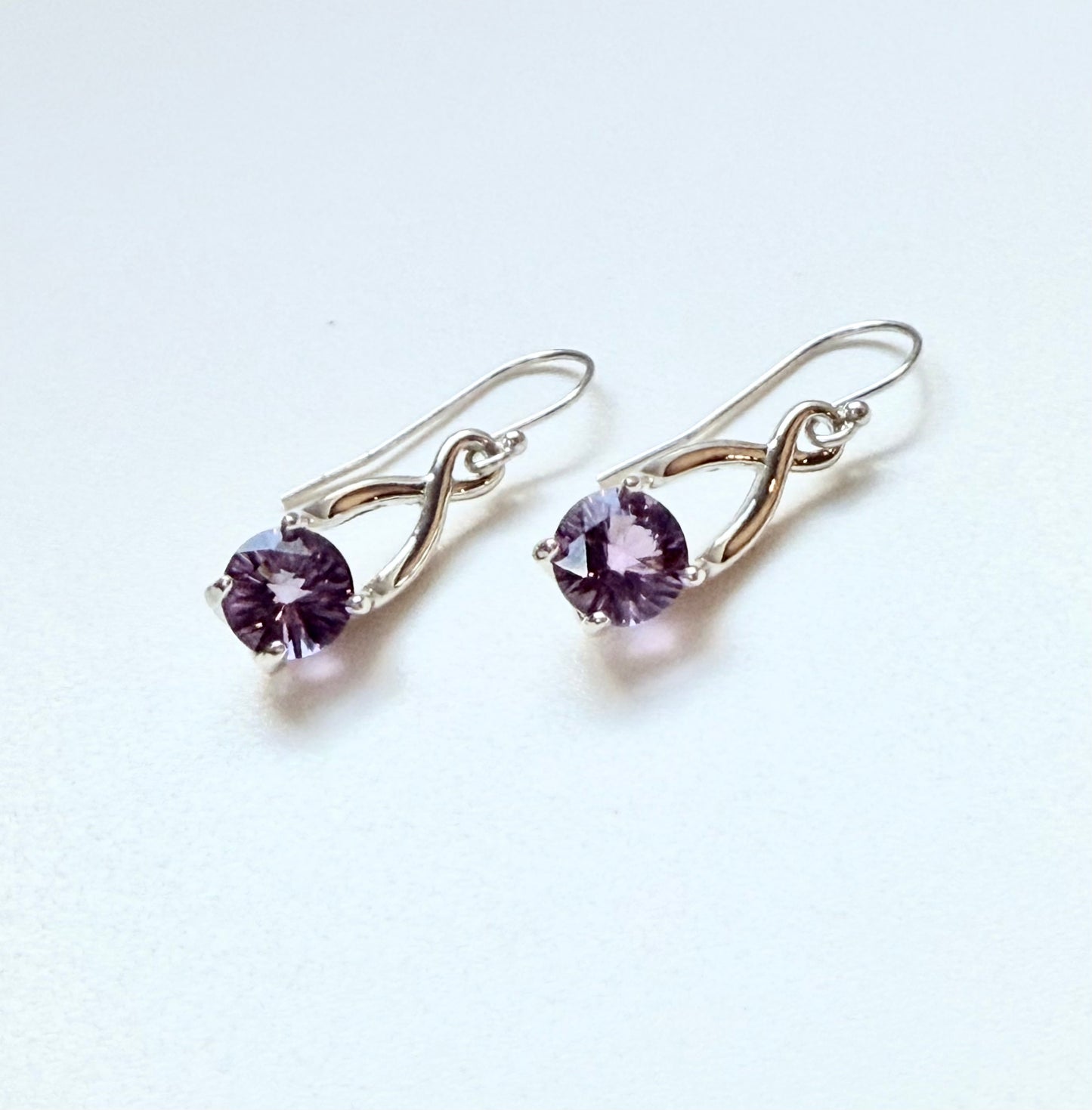 Amethyst Sterling Silver Brillante Earrings Drops by Hannah Daye fine jewelry