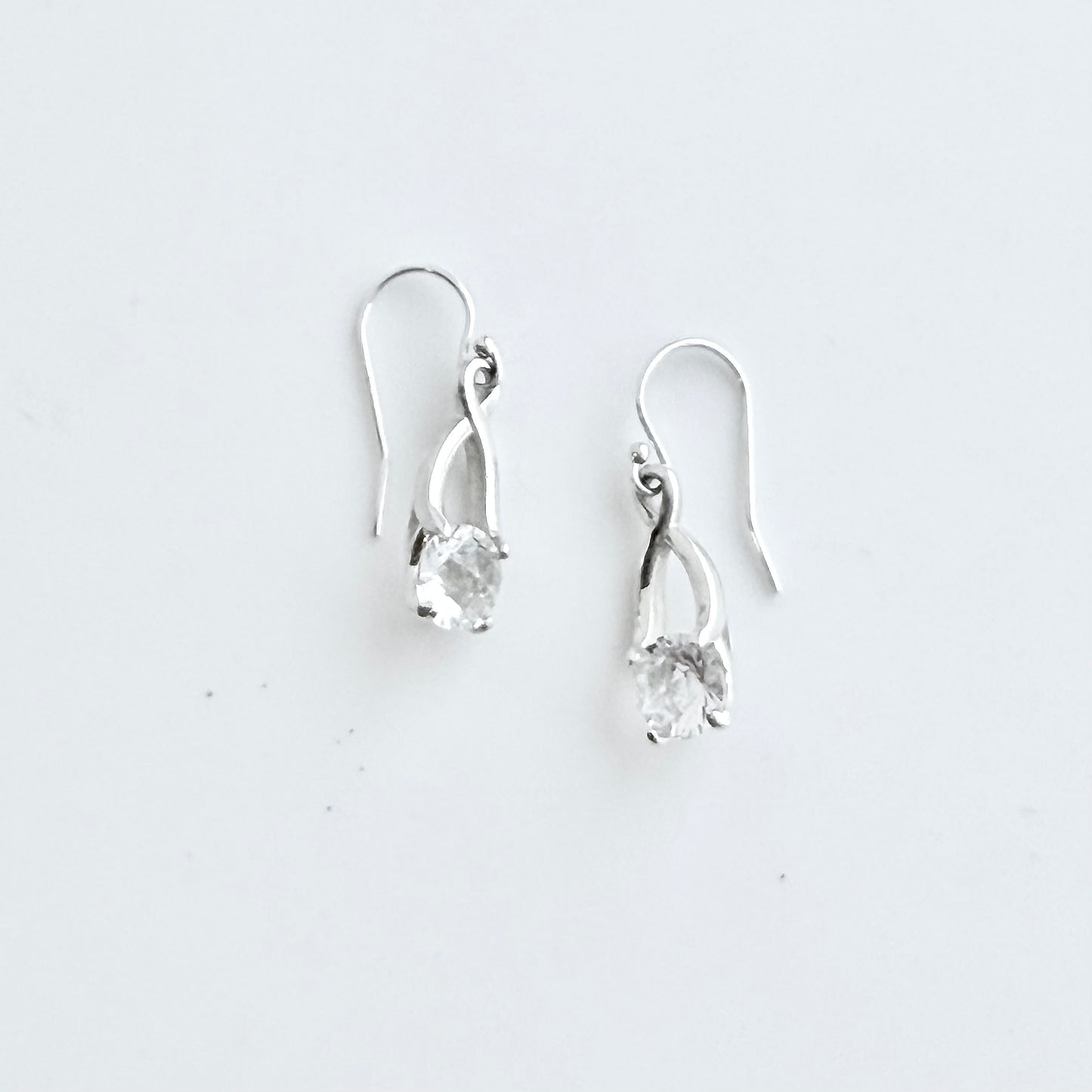 white topazBrillante EDrop Earrings in Sterling Silver by Hannah Daye jewelry