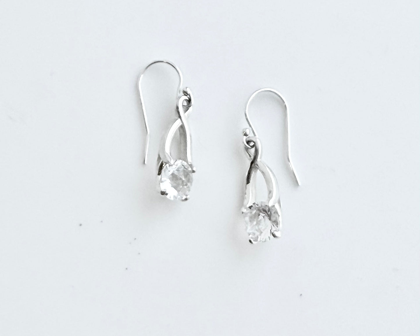 white topazBrillante EDrop Earrings in Sterling Silver by Hannah Daye jewelry