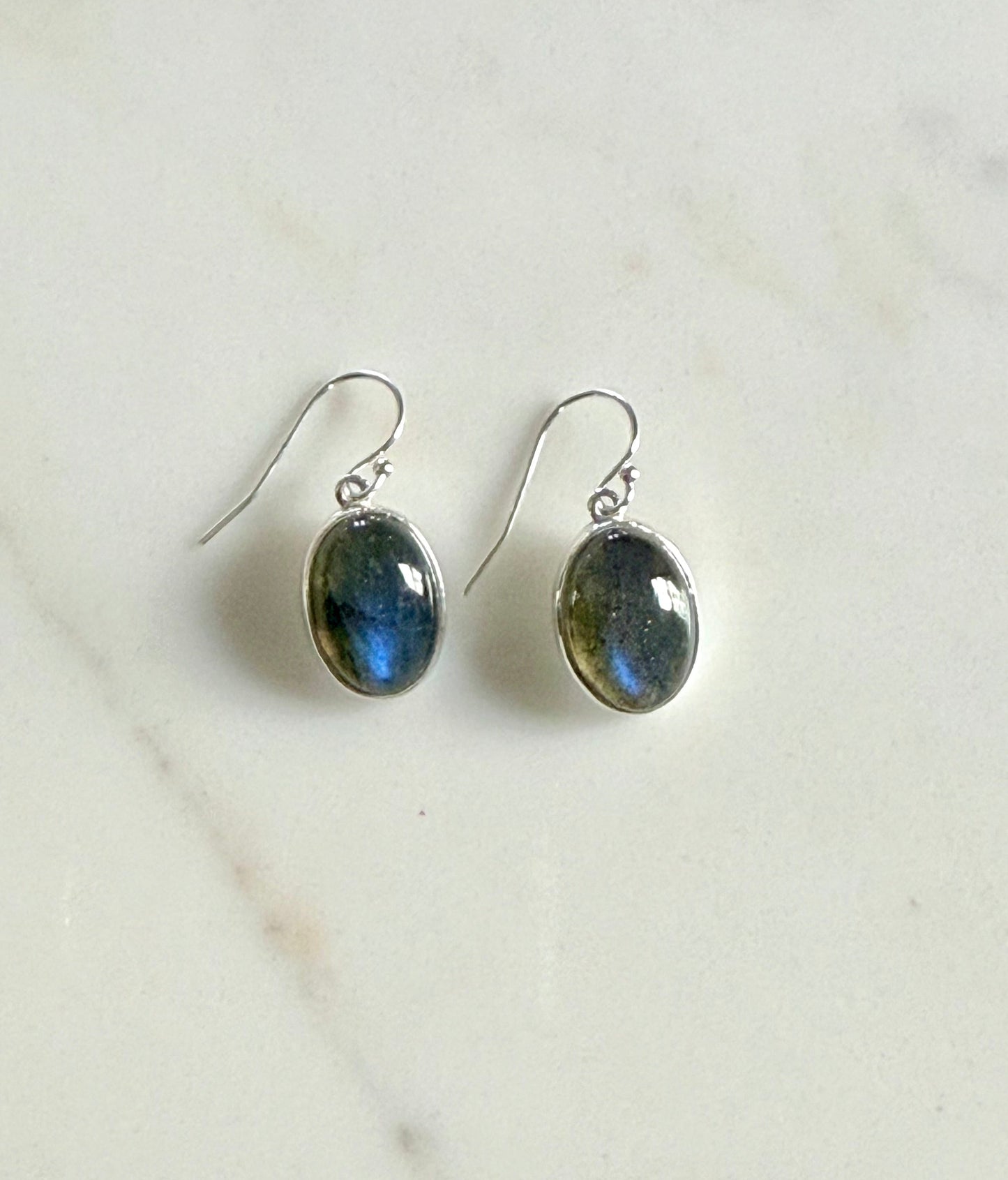 Labradorite Dangle Earrings in Sterling Silver by Hannah Daye