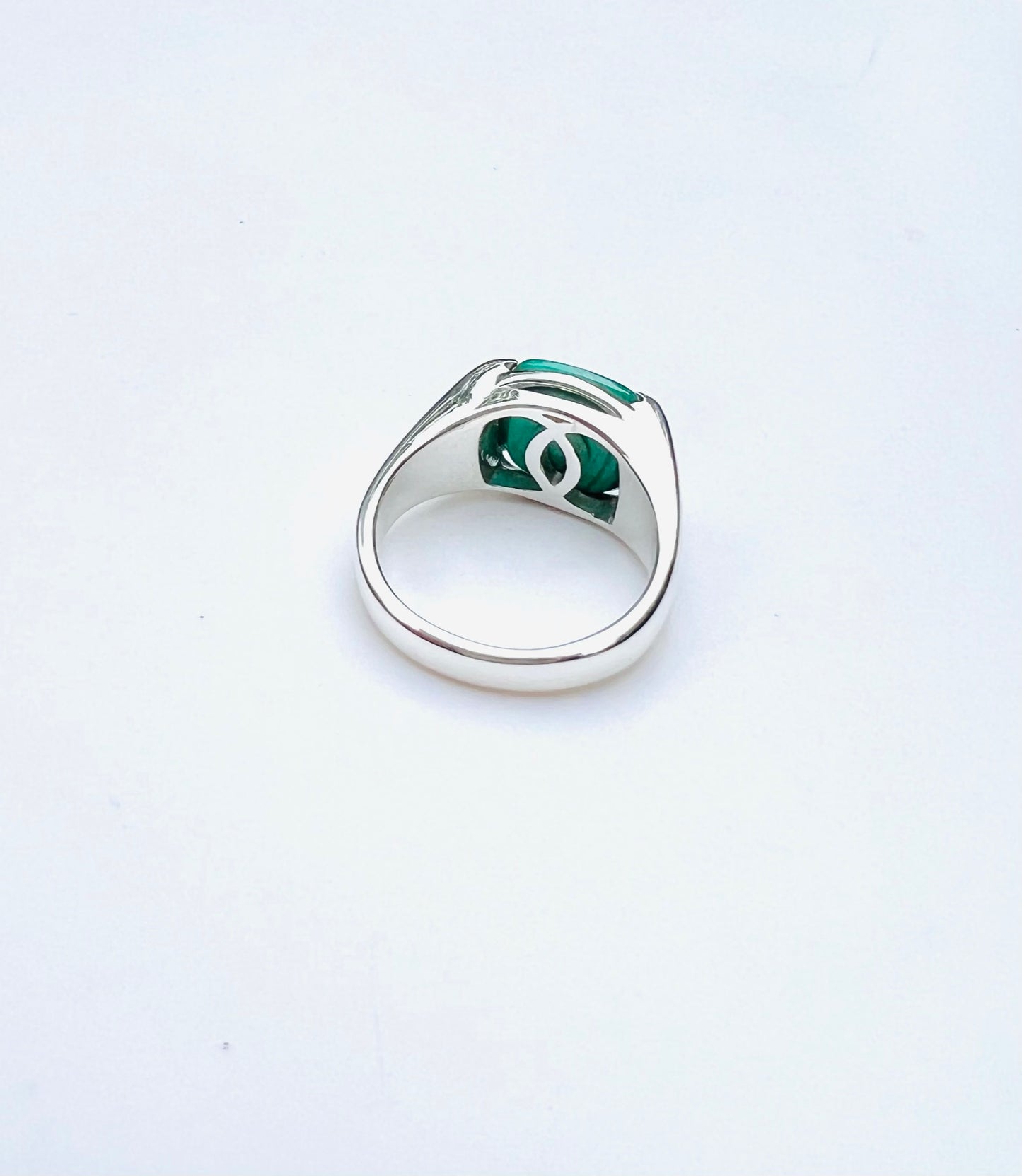 Milan Piccolo Ring - Malachite Inside View - Hannah Daye & Company