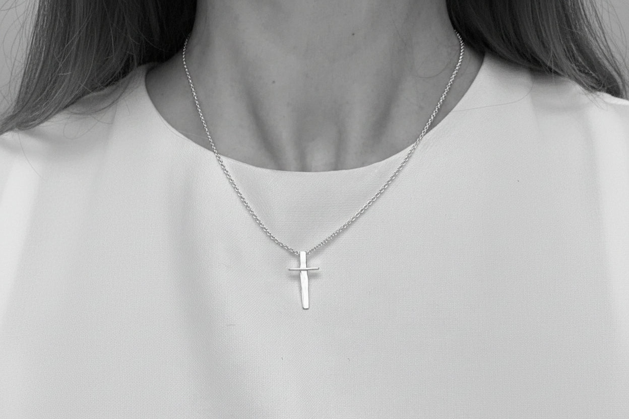 14k yellow gold Piccolo Cross - Hannah Daye & Company