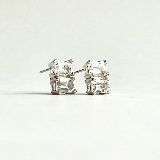 Lexington Earrings - Double White Topaz - Hannah Daye & Company