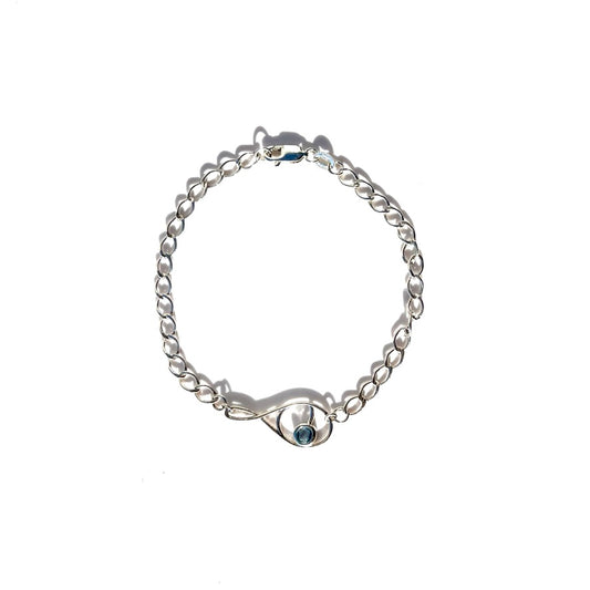 Deuce Tennis gemstone bracelet sterling silver handcrafted Hannah Daye & Co