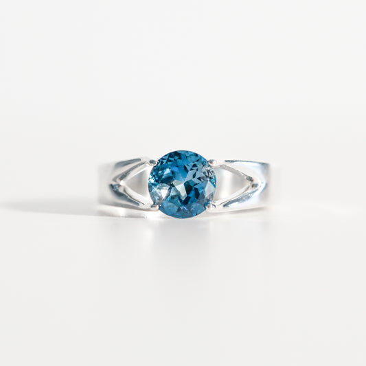 London Blue Topaz Brillante Sterling Silver Ring Hannah Daye & Co