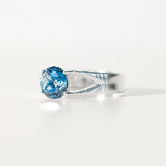 London Blue Topaz Brillante Sterling Silver Ring Hannah Daye & Co
