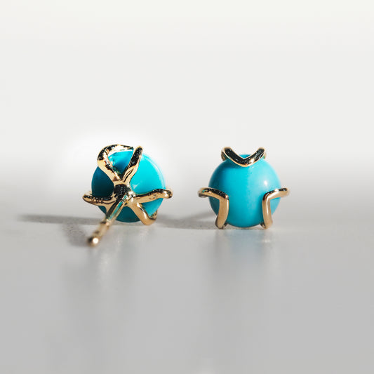 Fiore Earrings in Turquoise in 14k Gold Hannah Daye & Co