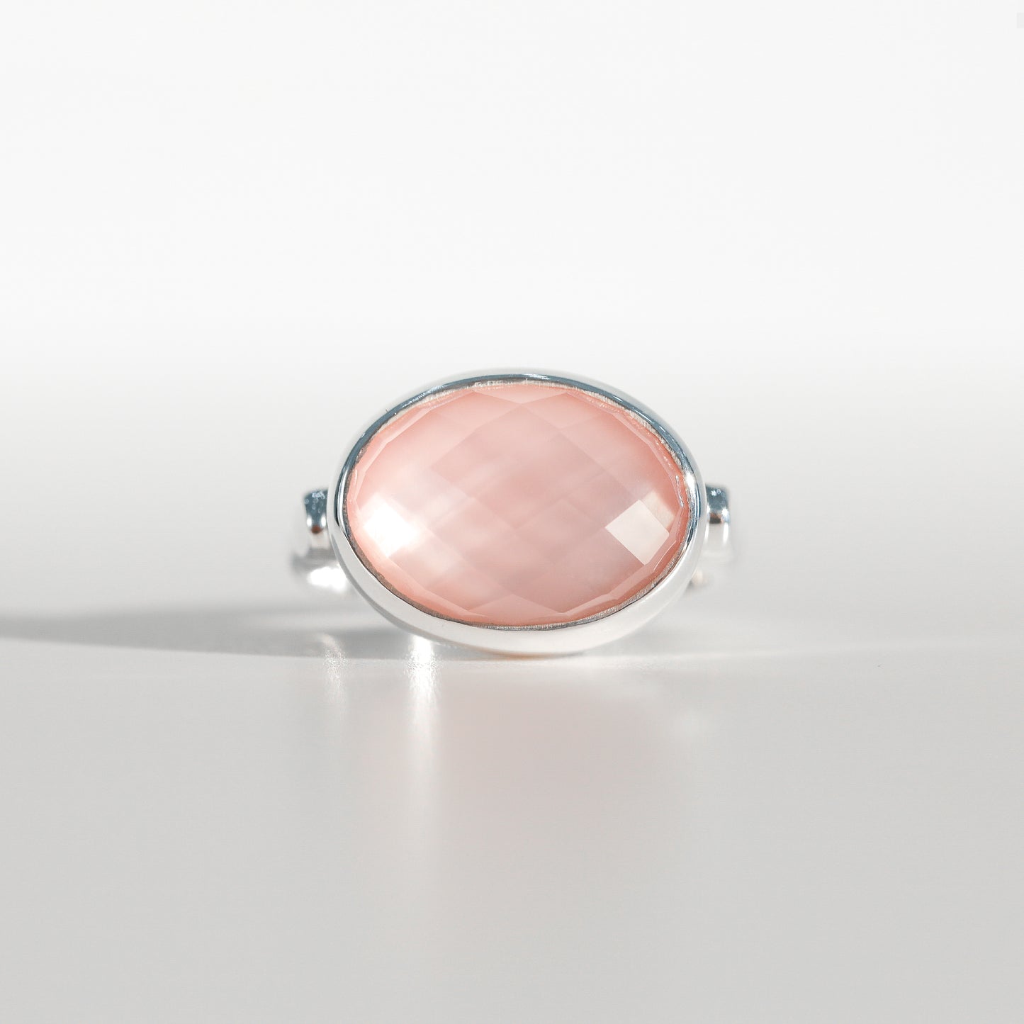 Sabine Ring Rose Quartz in sterling silver Hannah Daye & Co