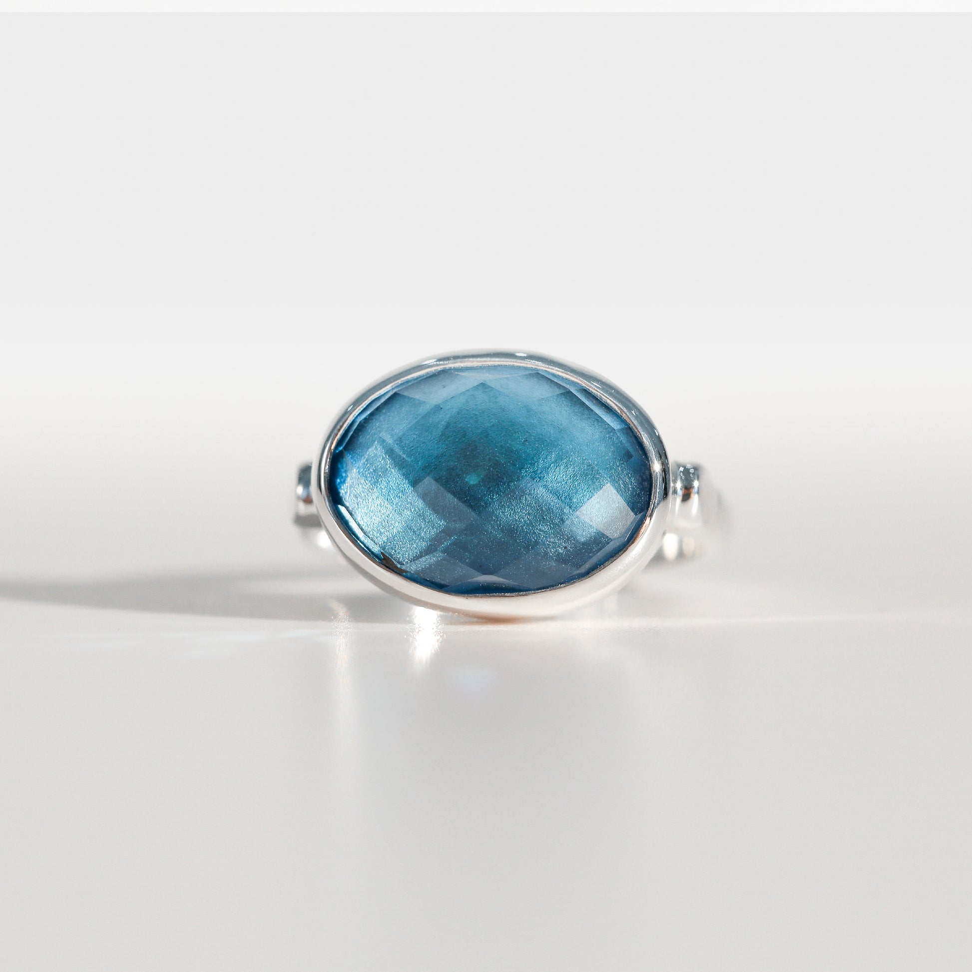 Sabine Ring Swiss Blue Topaz in sterling silver Hannah Daye & Co