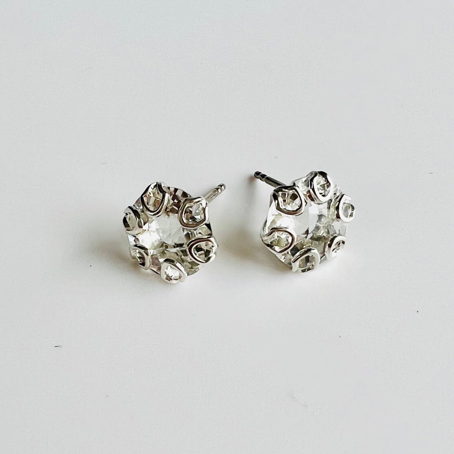 Poppy Earrings in Sterling Silver and White Topaz by Hannah Daye & CO