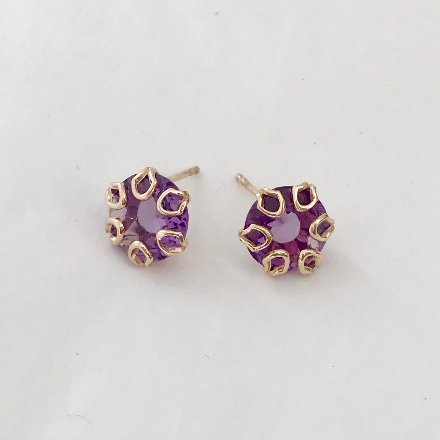 Amethyst Poppy Earrings in 14k yellow gold Hannah Daye & Co