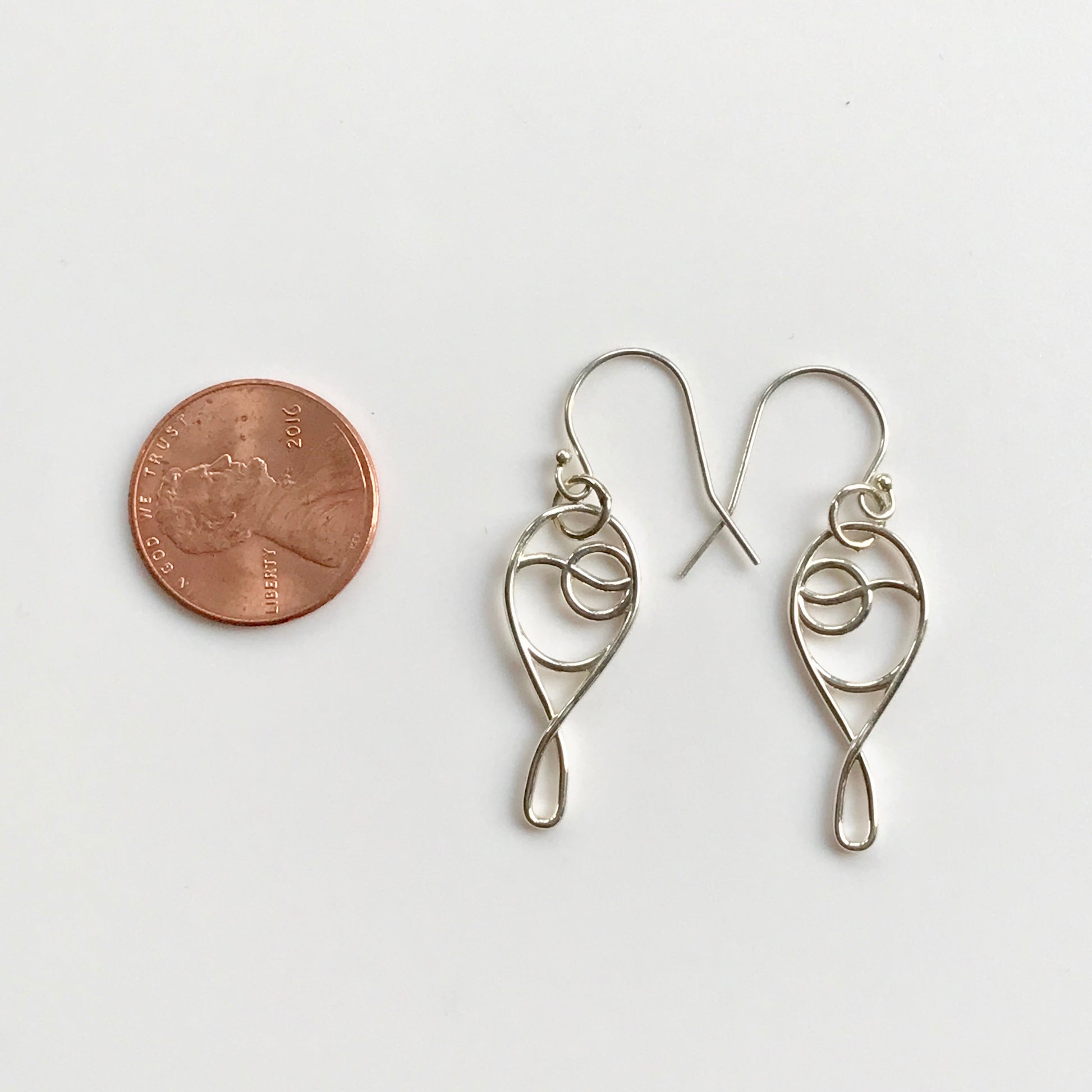 Deuce Ace Tennis Earrings Sterling Silver with penny Hannah Daye & Co