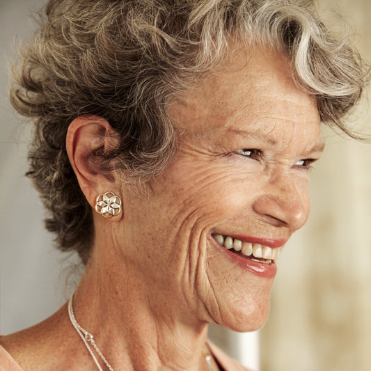 Rosette Earrings Clip-On