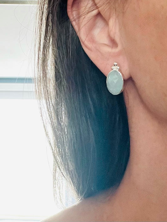 Sabine Post Earrings - Aquamarine