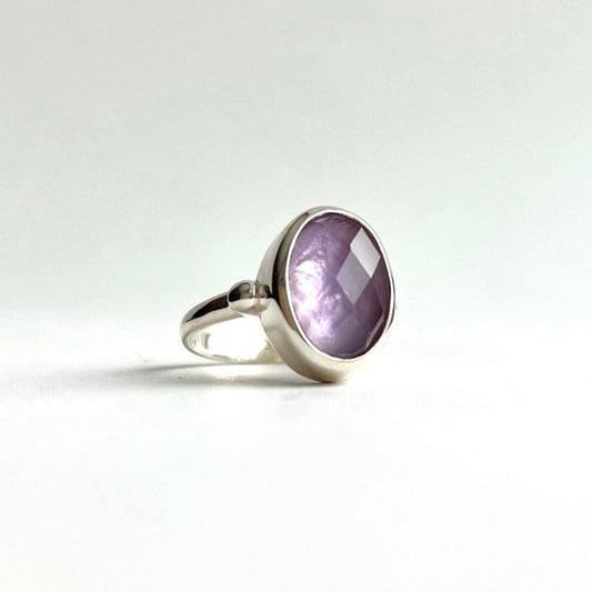 Sabien Ring Amethyst doublet by Hannah Daye jewelry