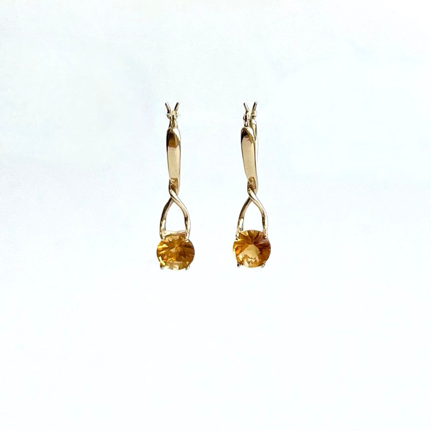 Citrine 14k yellow gold Brillante Earrings by Hannah Daye fine jewelry original design