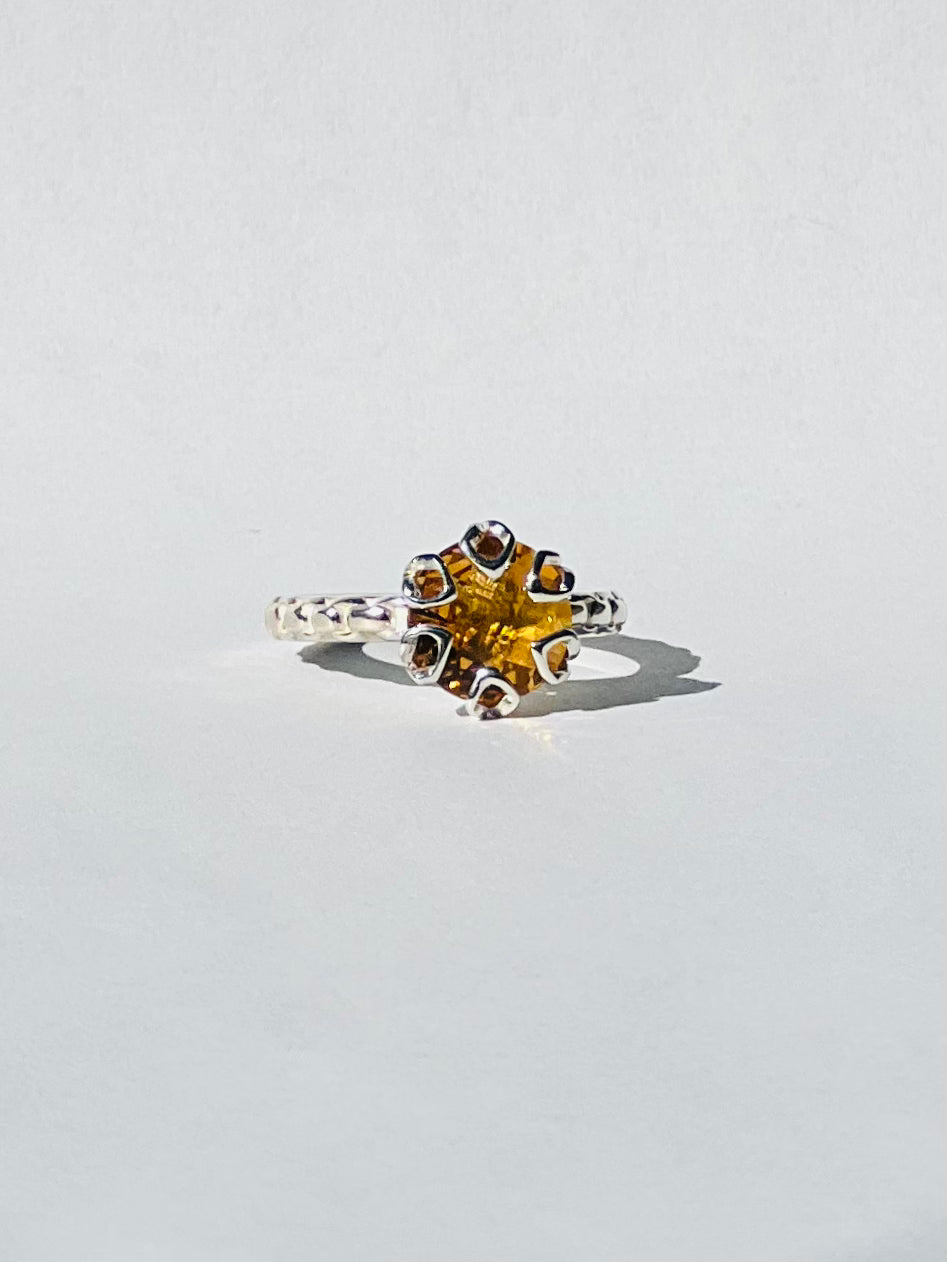 Hannah Daye & Co Poppy RIng in Sterling Silver and Citrine 