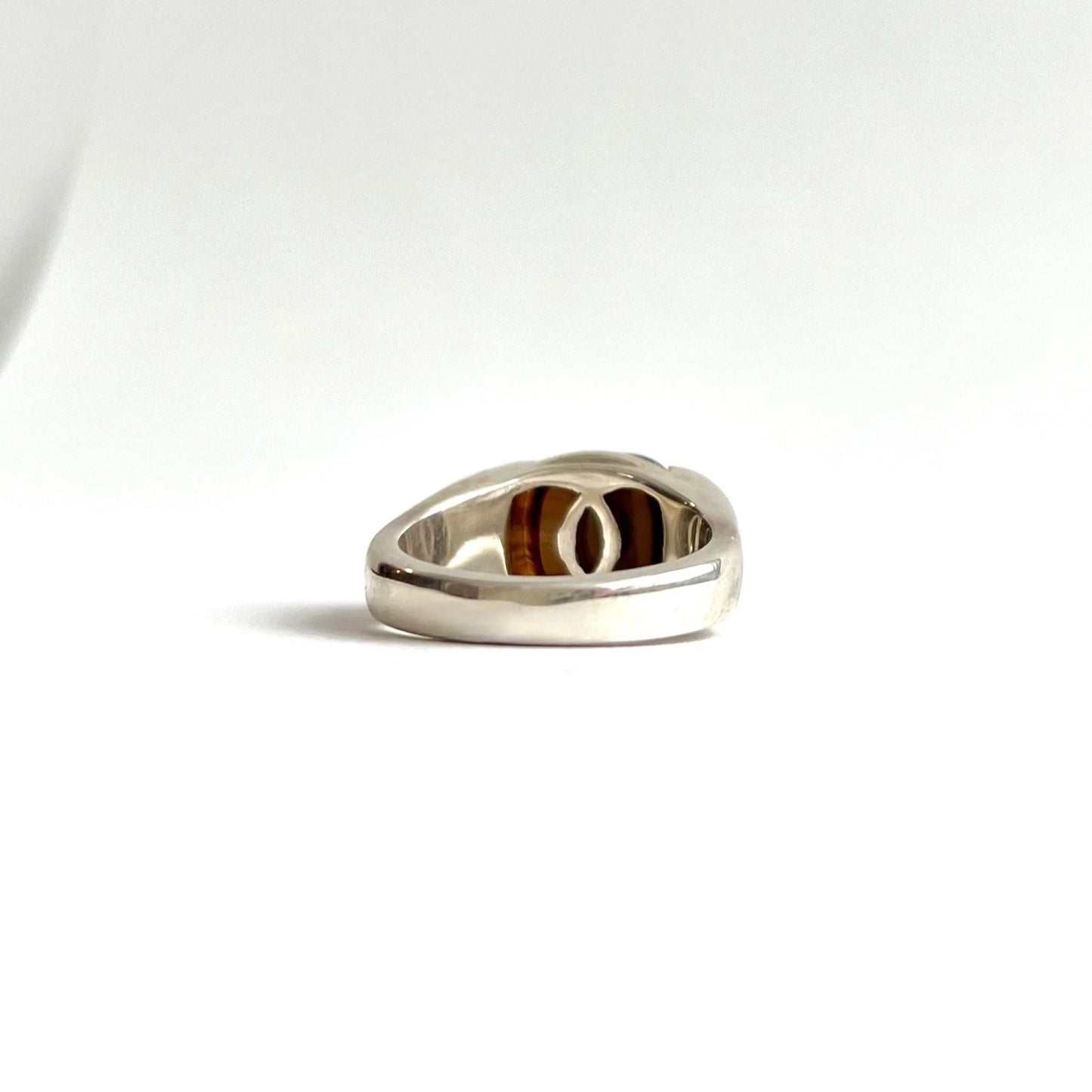 Inside view of Milan Piccolo Ring Tiger Eye by Hannah Daye & Co