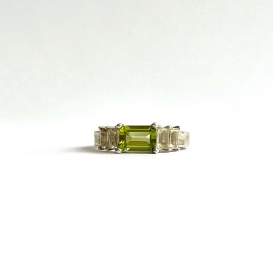 Peridot LexiBand Ring with Lemon Citrine Baguettes Hannah Daye & Co