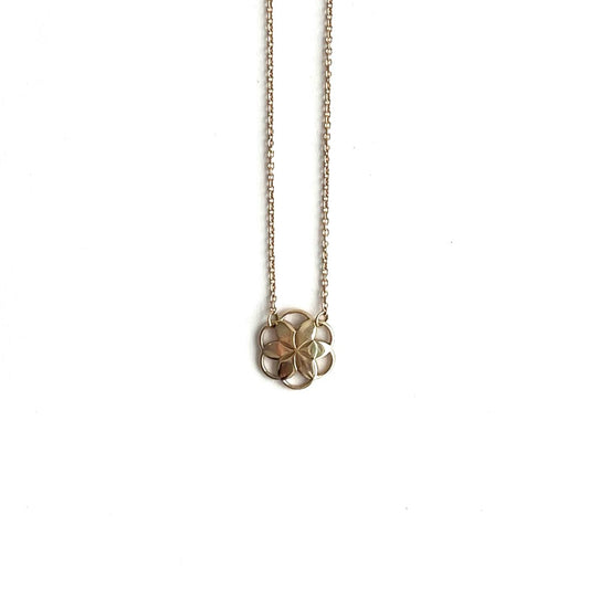 Rosette Petite 14k yellow gold necklace by Hannah Daye fine jewelry