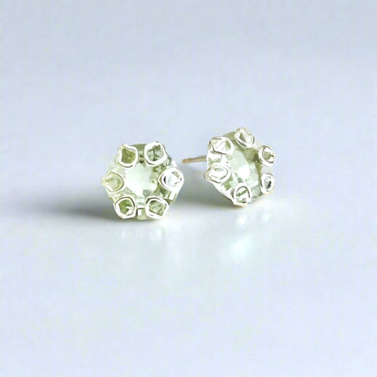Mint Quartz sterling silver Poppy Earrings by Hannah Daye