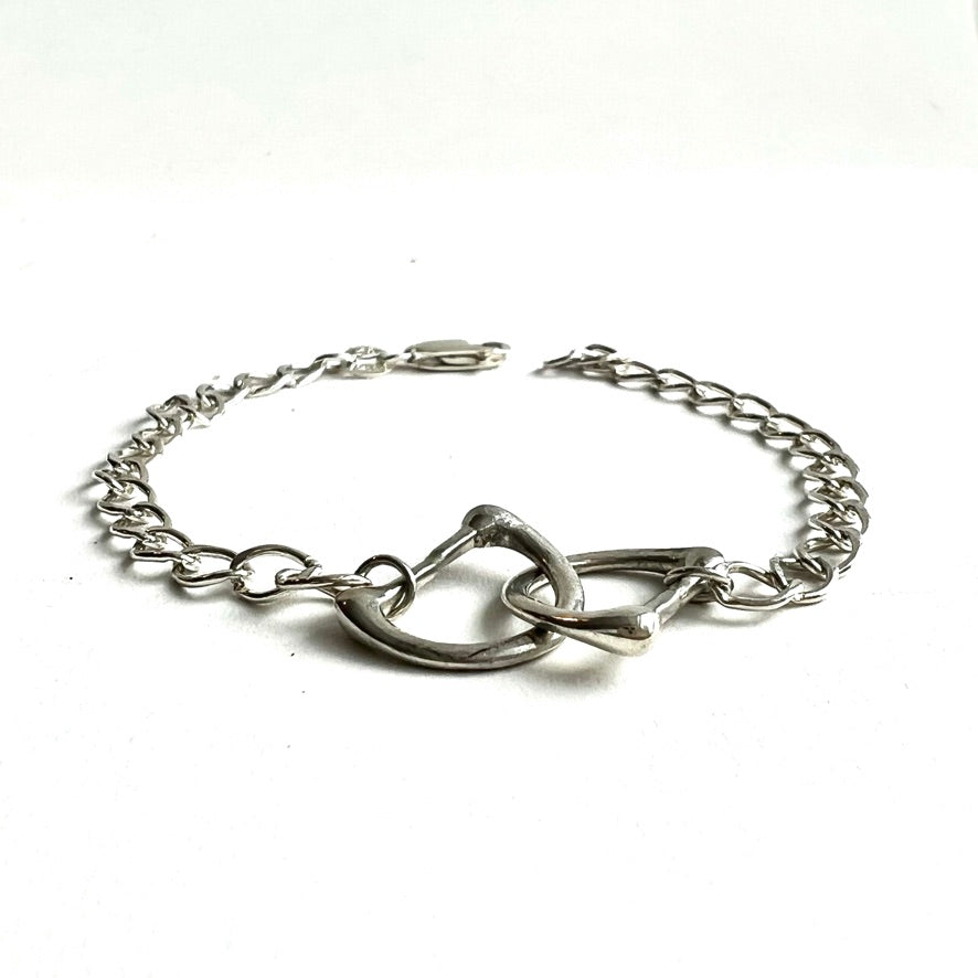 Equestrian inspired D-Ring charms bracelet sterling silver by Hannah DAye & Co