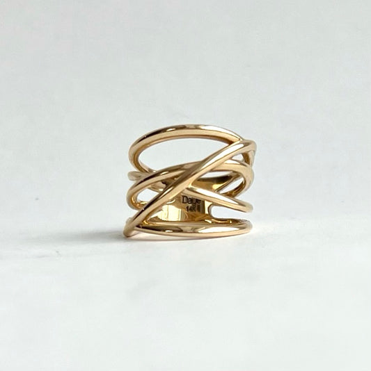 Saturn Ring 14k gold by Hannah Daye original design hand-crafted