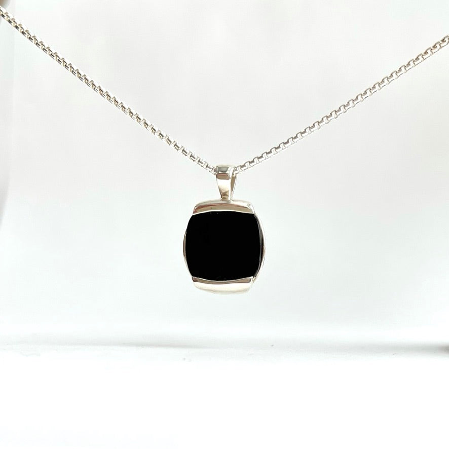 Milan Pendant sterling silver black onyx by Hannah Daye & Co original design hand cast  jewelry