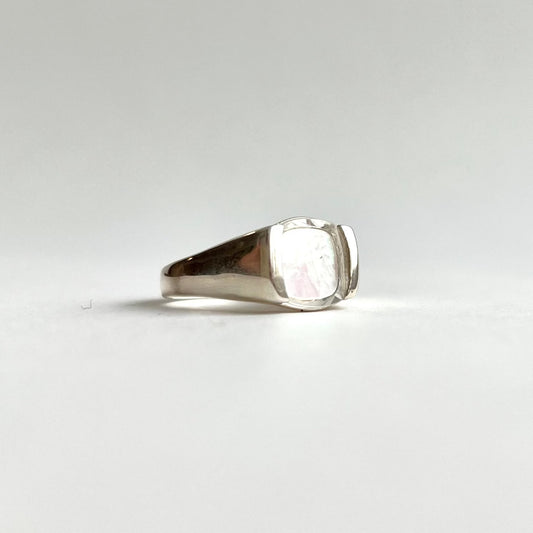 Milan Piccolo Ring Mother of Pearl doublt by Hannah Daye jewelry original design