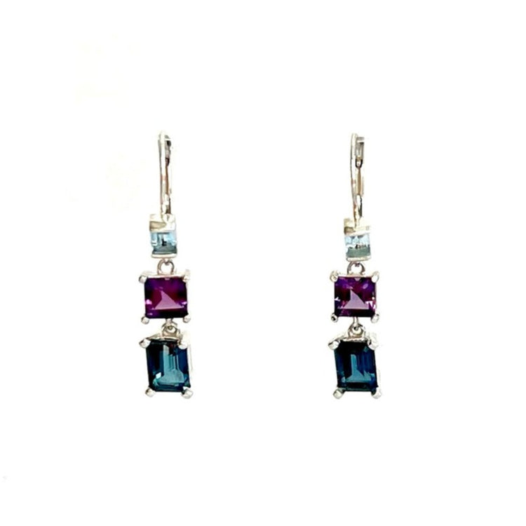 London Blue Topaz and Amethyst Lexi Double Drops by Hannah Daye jewels